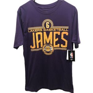 Los Angeles Lakers Lebron James #6 T Shirt Mens Medium Purple NBA NWT